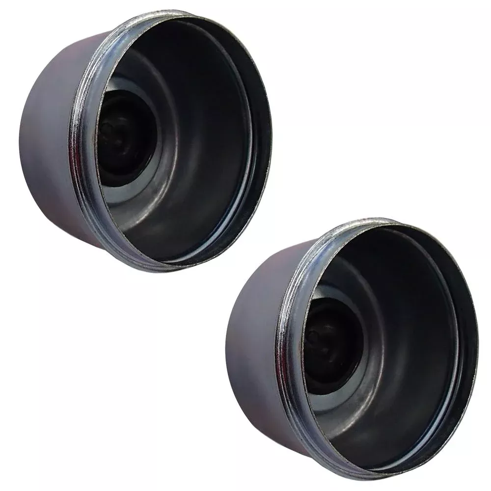 Two (2) Trailer Axle RV Camper 2.72" EZ Lube Dust Cap Cup Grease Cover with Plug