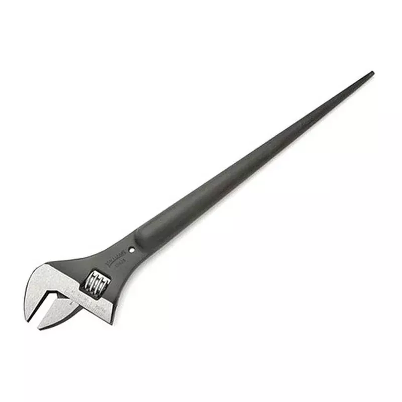 Williams 13625A 15 in. Black Phosphate Finish Steel Adjustable Construction Tapered Spud Handle Tether Wrench with 1-1/2 in. Jaw Opening