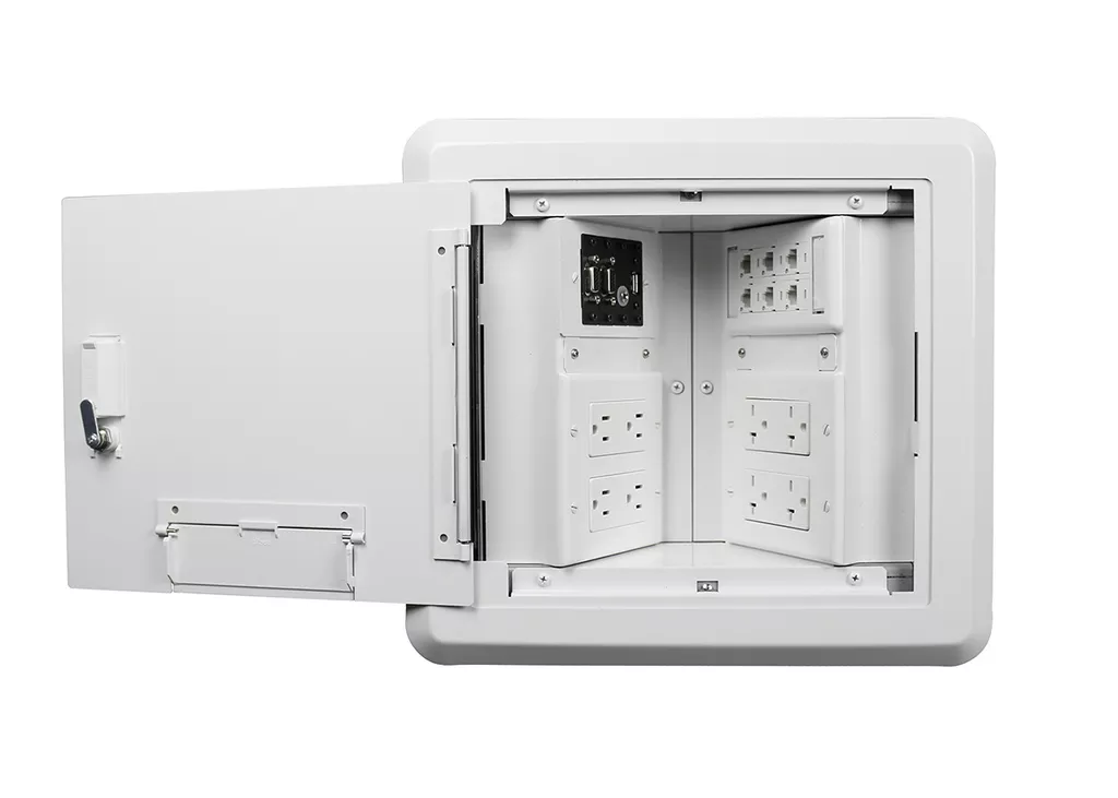 WIREMOLD EHWB8-BK 8-GANG RECESSED HINGED WALL BOX BK