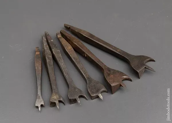 Working Set of Six 19th Century Center Bits for Bit Brace - 91479