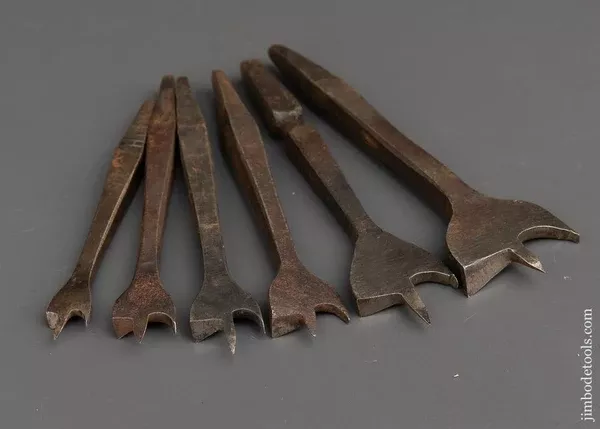 Working Set of Six 19th Century Center Bits for Bit Brace - 91480