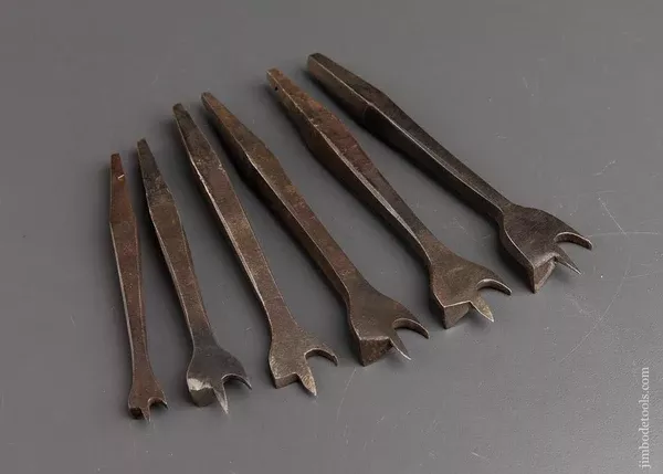 Working Set of Six 19th Century Center Bits for Bit Brace - 91484