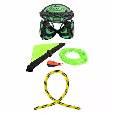 Yellow, Black 24 Strand Arborist Rope Kit With Throw Line Kit And Medium, 32" - 36" Navigator Saddle