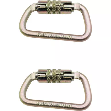 Zinc Plated USR-12-CTLD Steel Carabiners (2-Pack) From PRO CLIMB