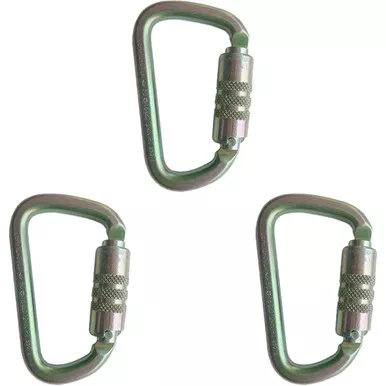 Zinc Plated USR-12-CTLM Steel Carabiners (3-Pack) From PRO CLIMB