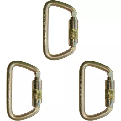 Zinc Plated USR-98-C09T Steel Carabiners (3-Pack) From PRO CLIMB